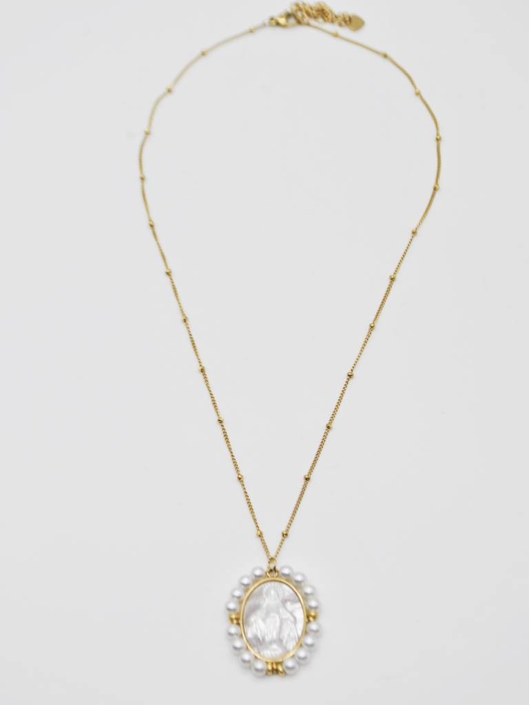 COLAR SANTINHA COM PÉROLAS...