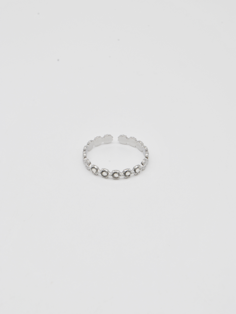 ANEL PRATEADO DE FLORES