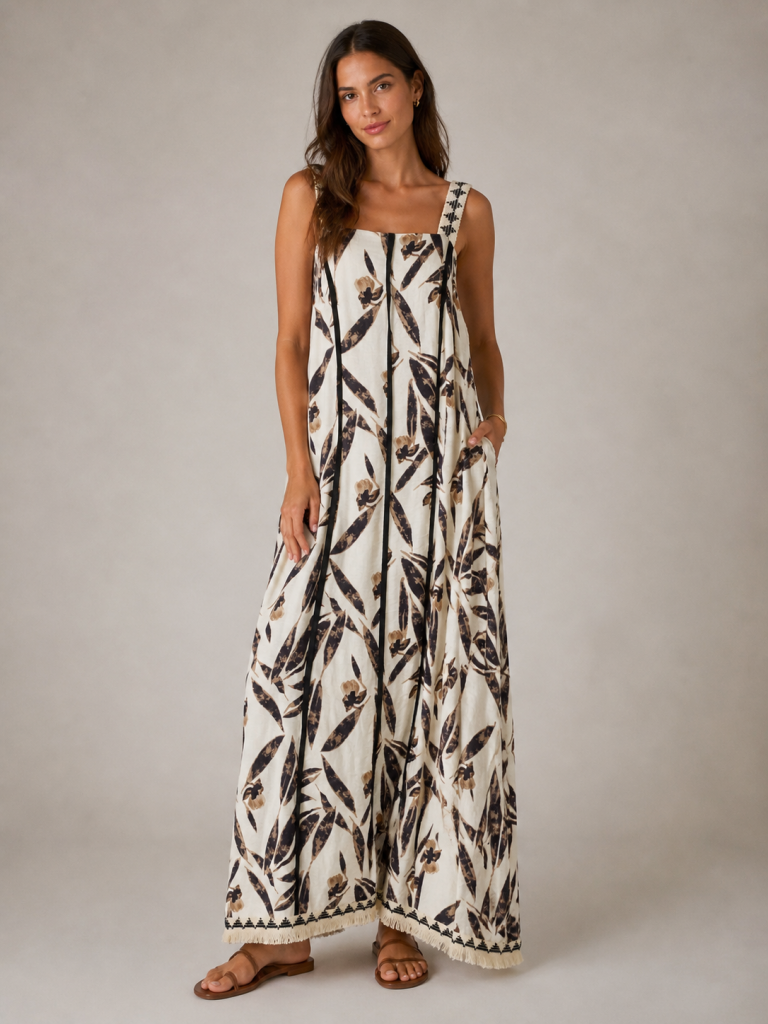 VESTIDO ESTAMPADO FOLHAS